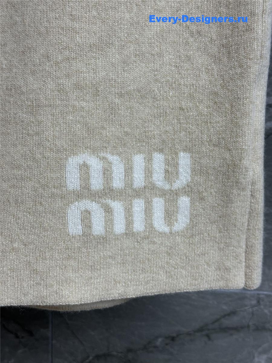 Miu Miu Logo Cashmere Knit Shorts