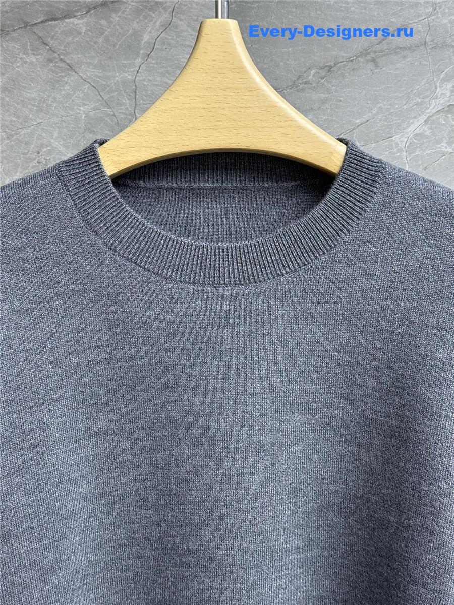 L0ew* grey intarsia patch sweater