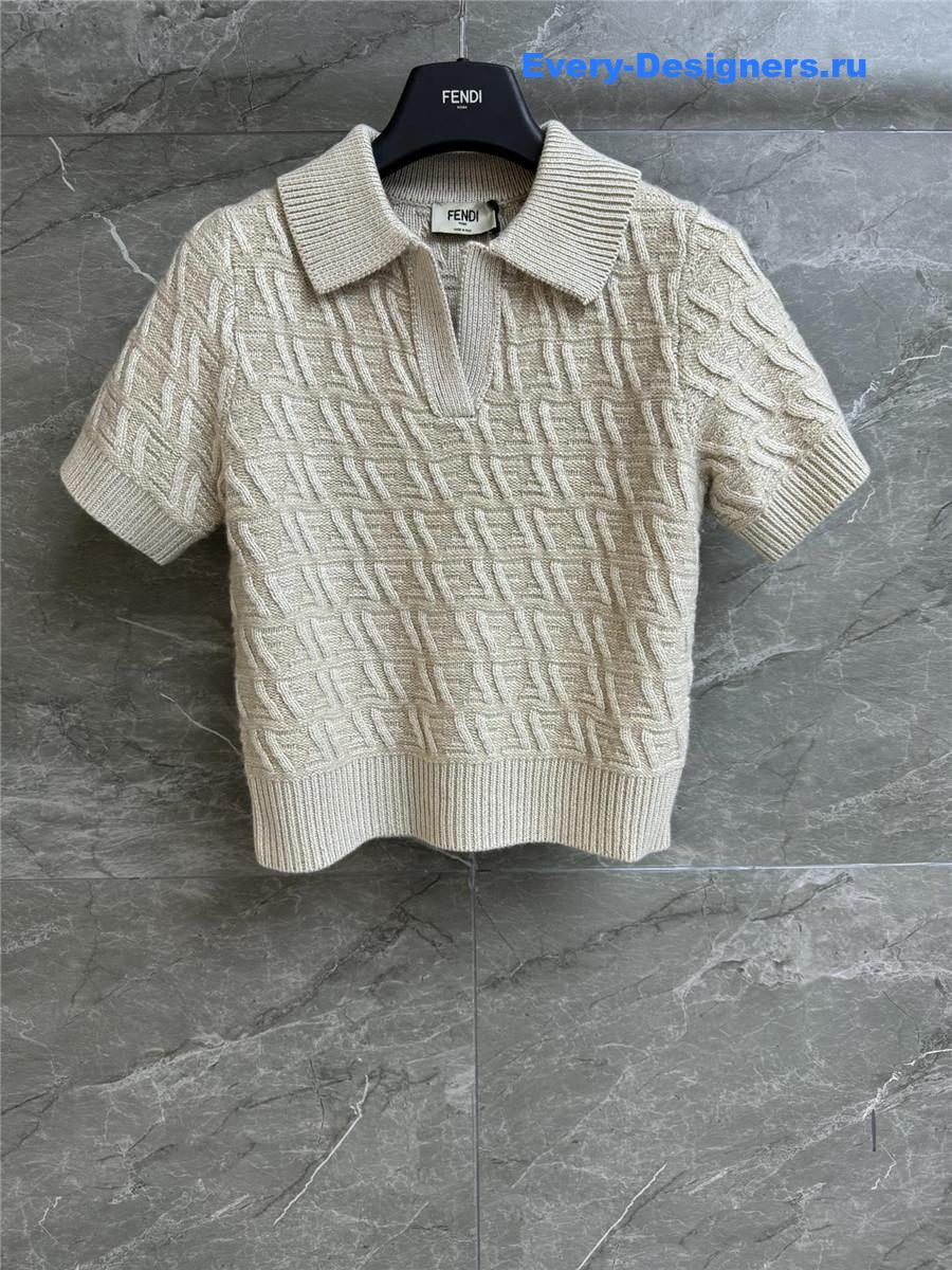 F**di short-sleeved polo shirt in beige