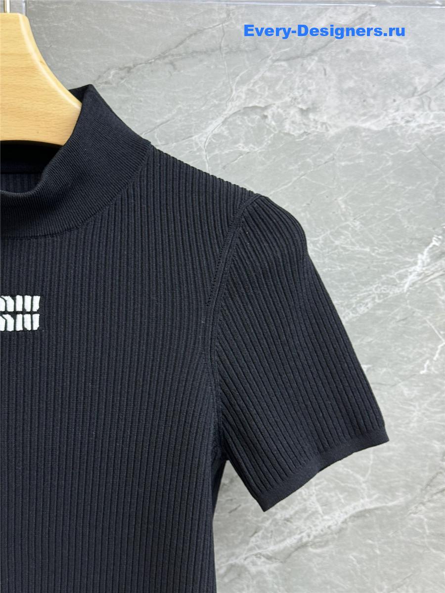Miu Miu Turtleneck Knitted Short Sleeves