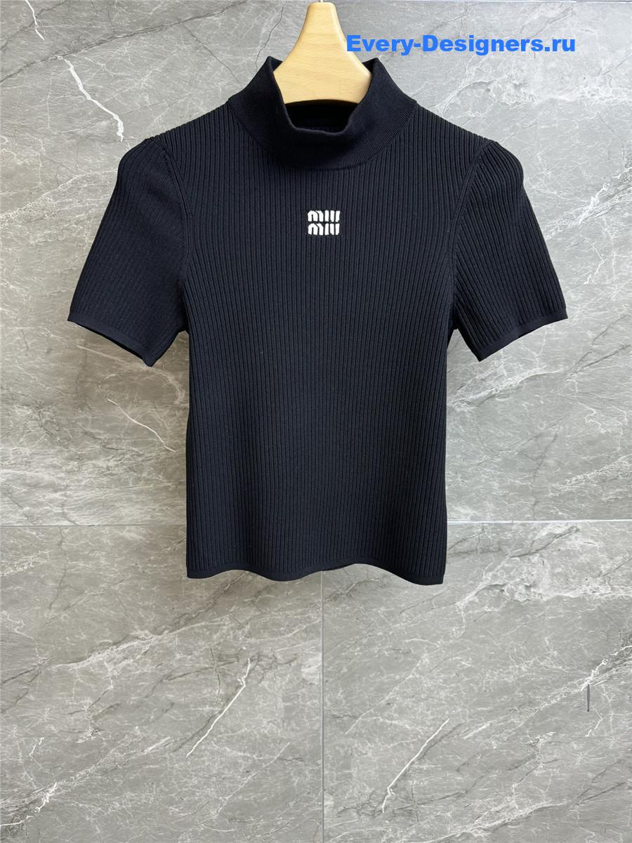 Miu Miu Turtleneck Knitted Short Sleeves