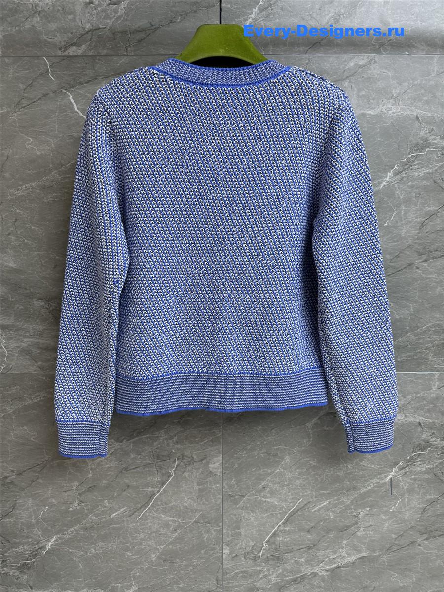 Gvc*1 double g cotton-blend cardigan in blue