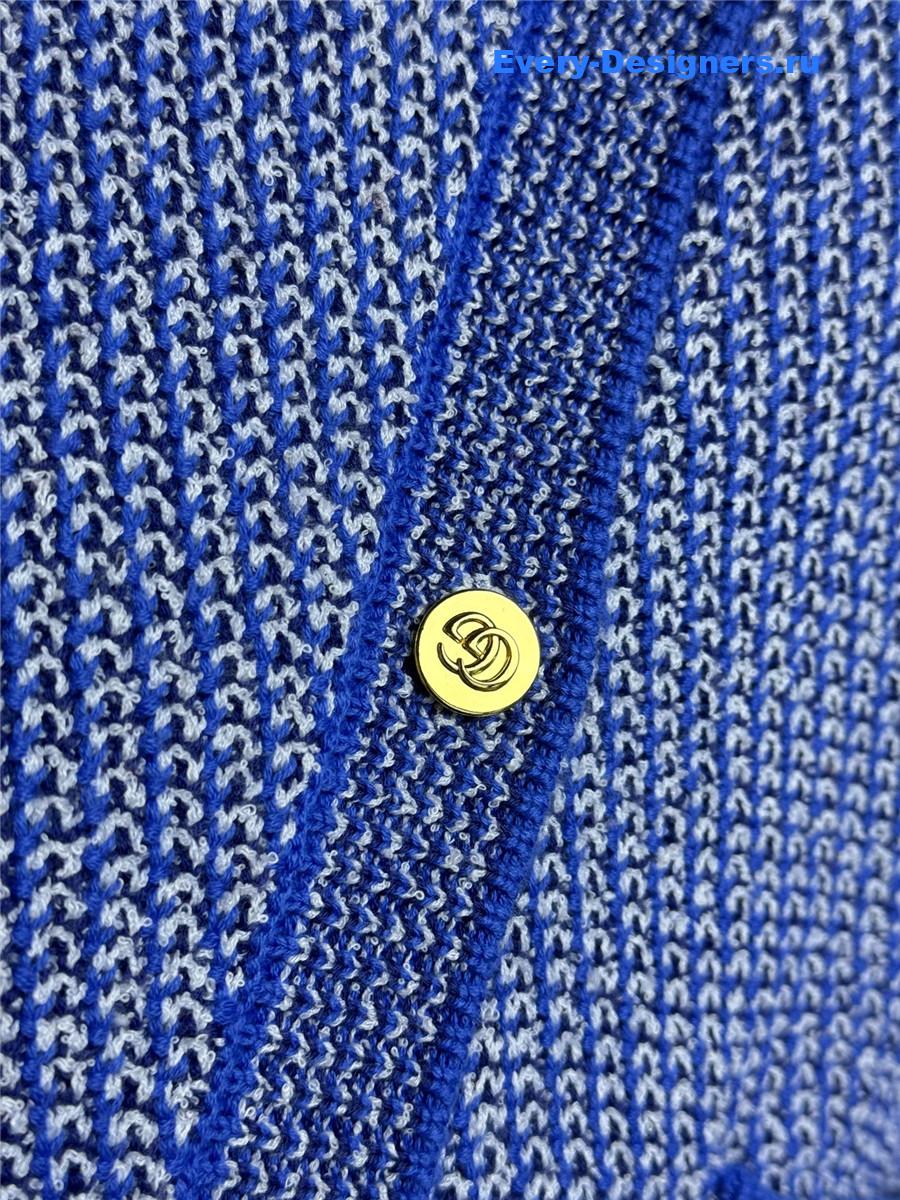 Gvc*1 double g cotton-blend cardigan in blue