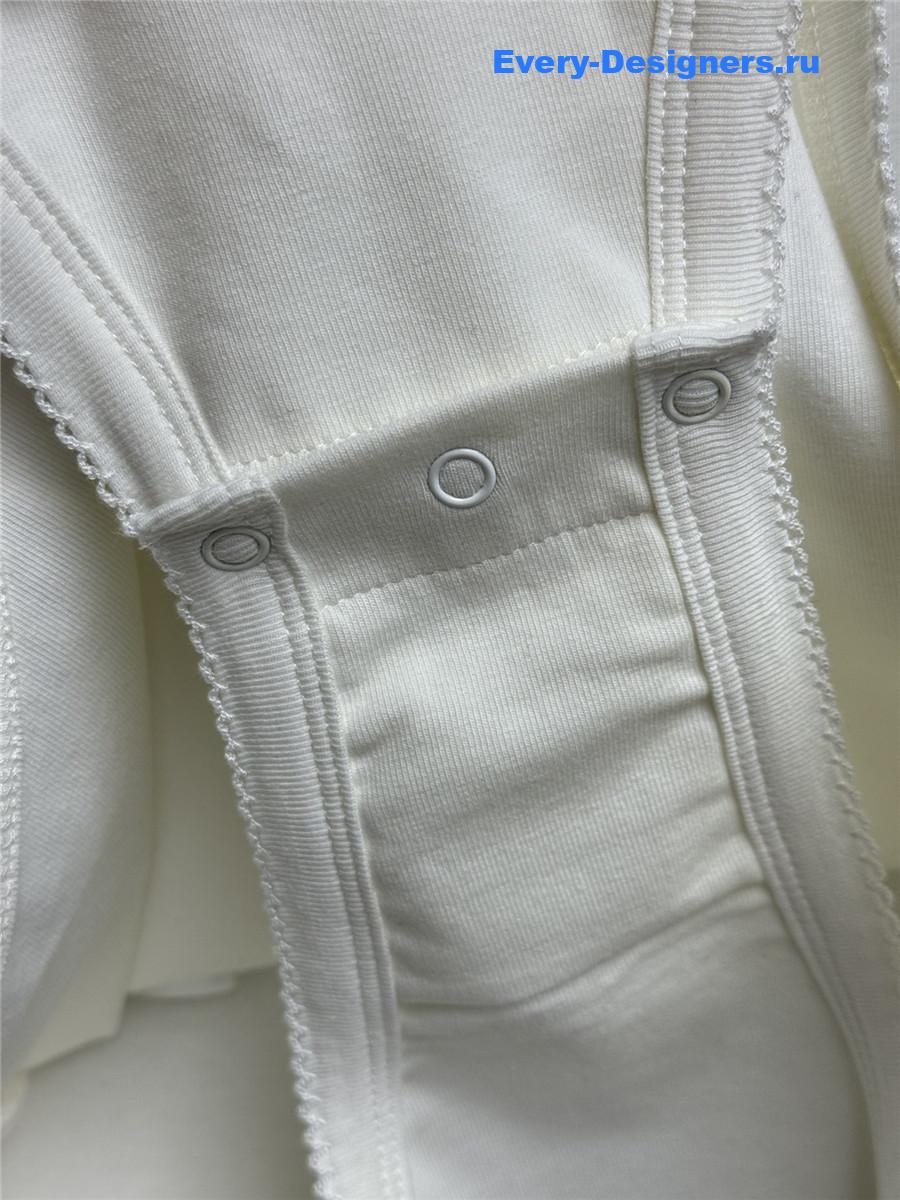 White Petit Bateau X Miu Miu Stretch Jersey Bodysuit