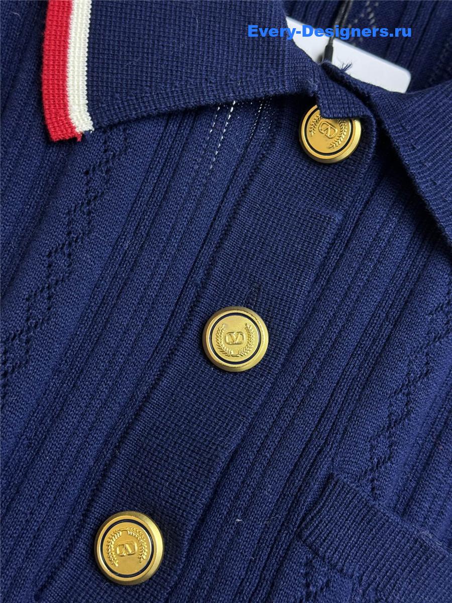 Va1e*ntin0 garavani blue cotton polo shirt