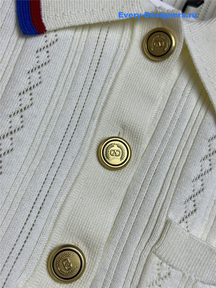 Va1e*ntin0 garavani white cotton polo shirt