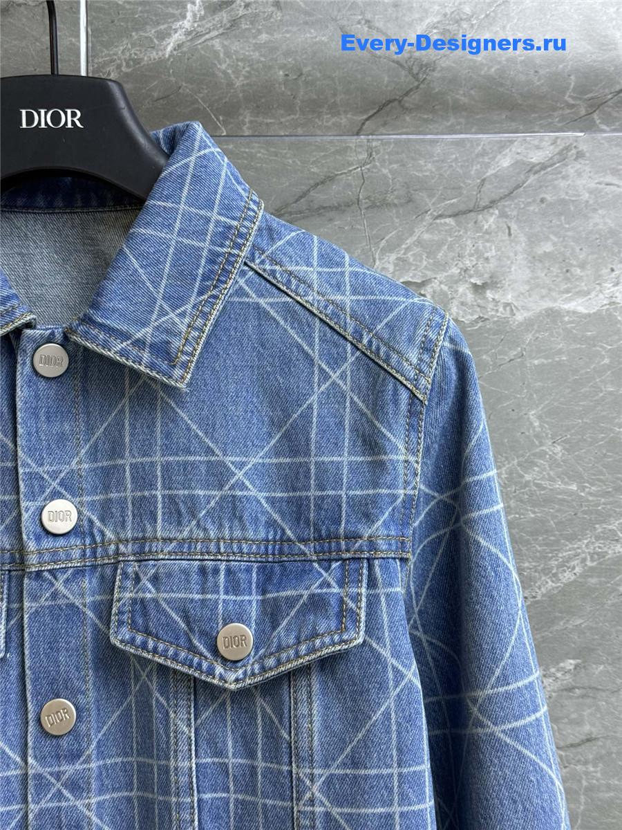D10r blue check denim jacket
