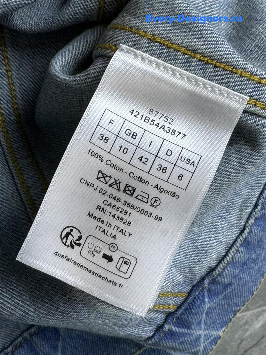 D10r blue check denim jacket