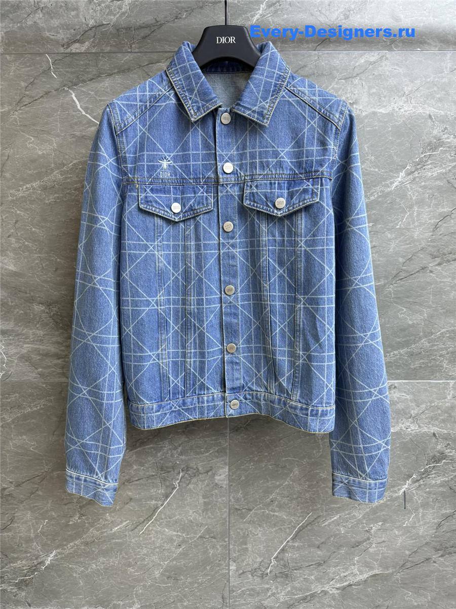 D10r blue check denim jacket
