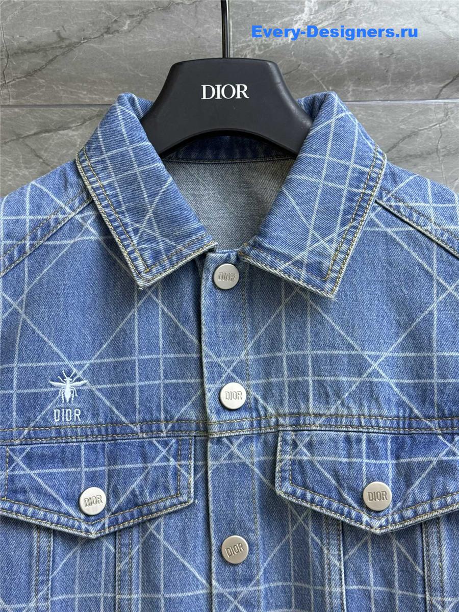 D10r blue check denim jacket