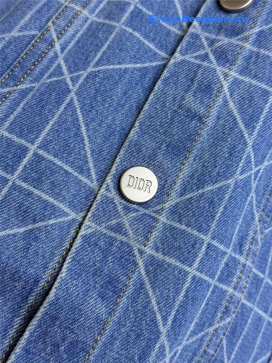 D10r blue check denim jacket