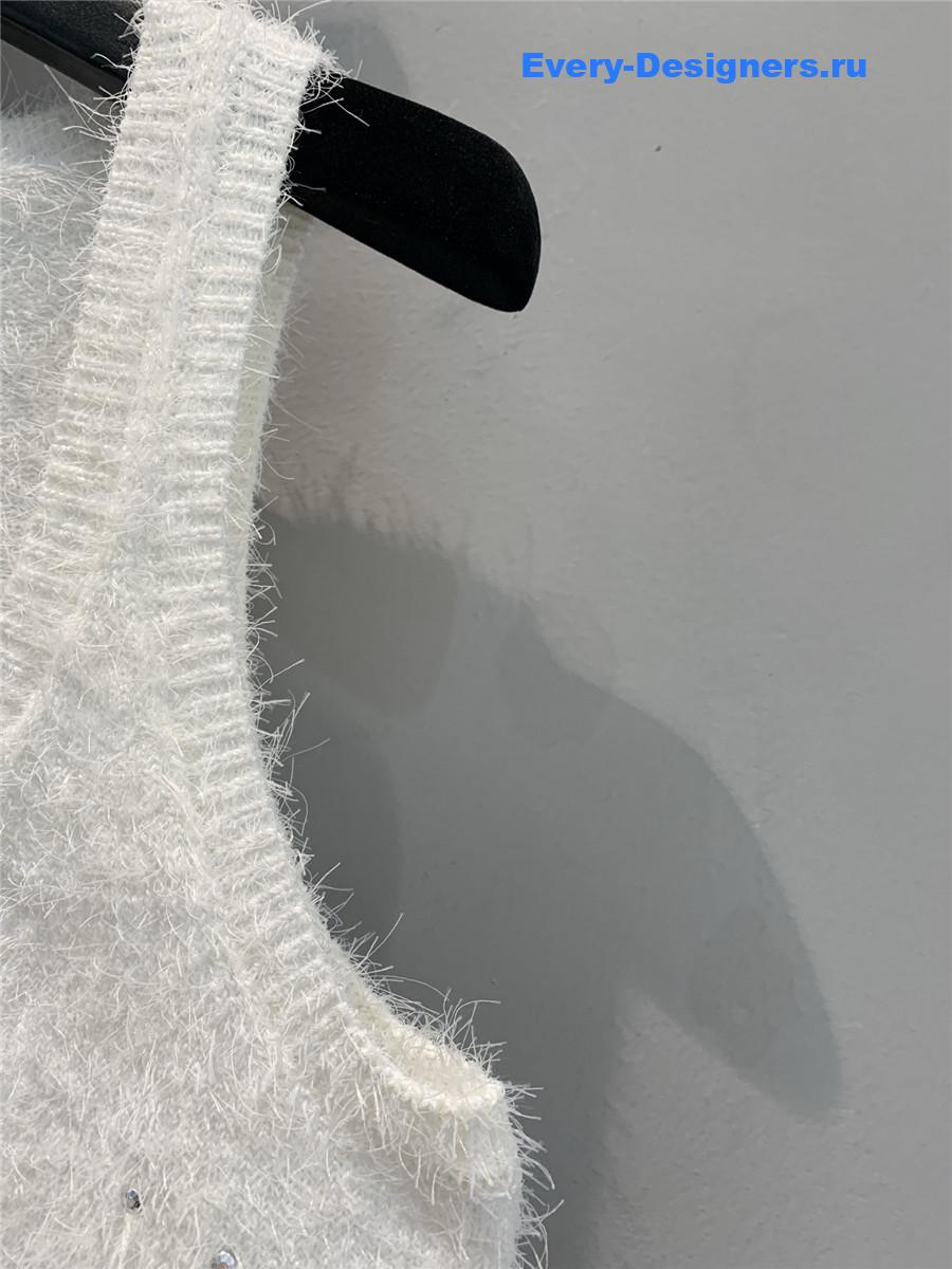 Ch**el white feather cashmere vest