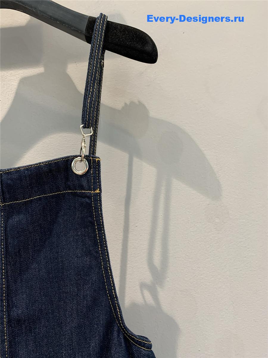 Ch**el dark blue cruise denim jumpsuit