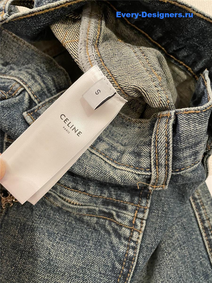 Ce1i*e double pocket logo jeans