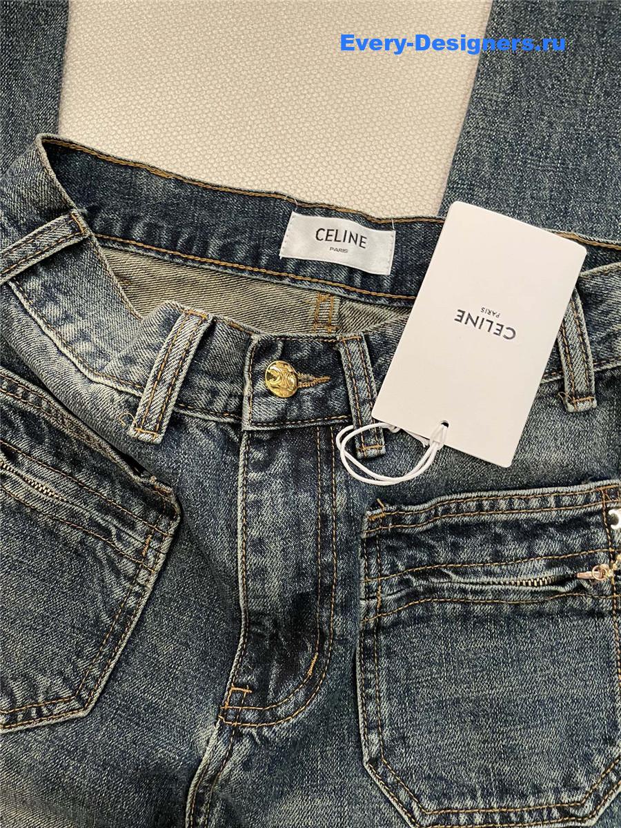 Ce1i*e double pocket logo jeans