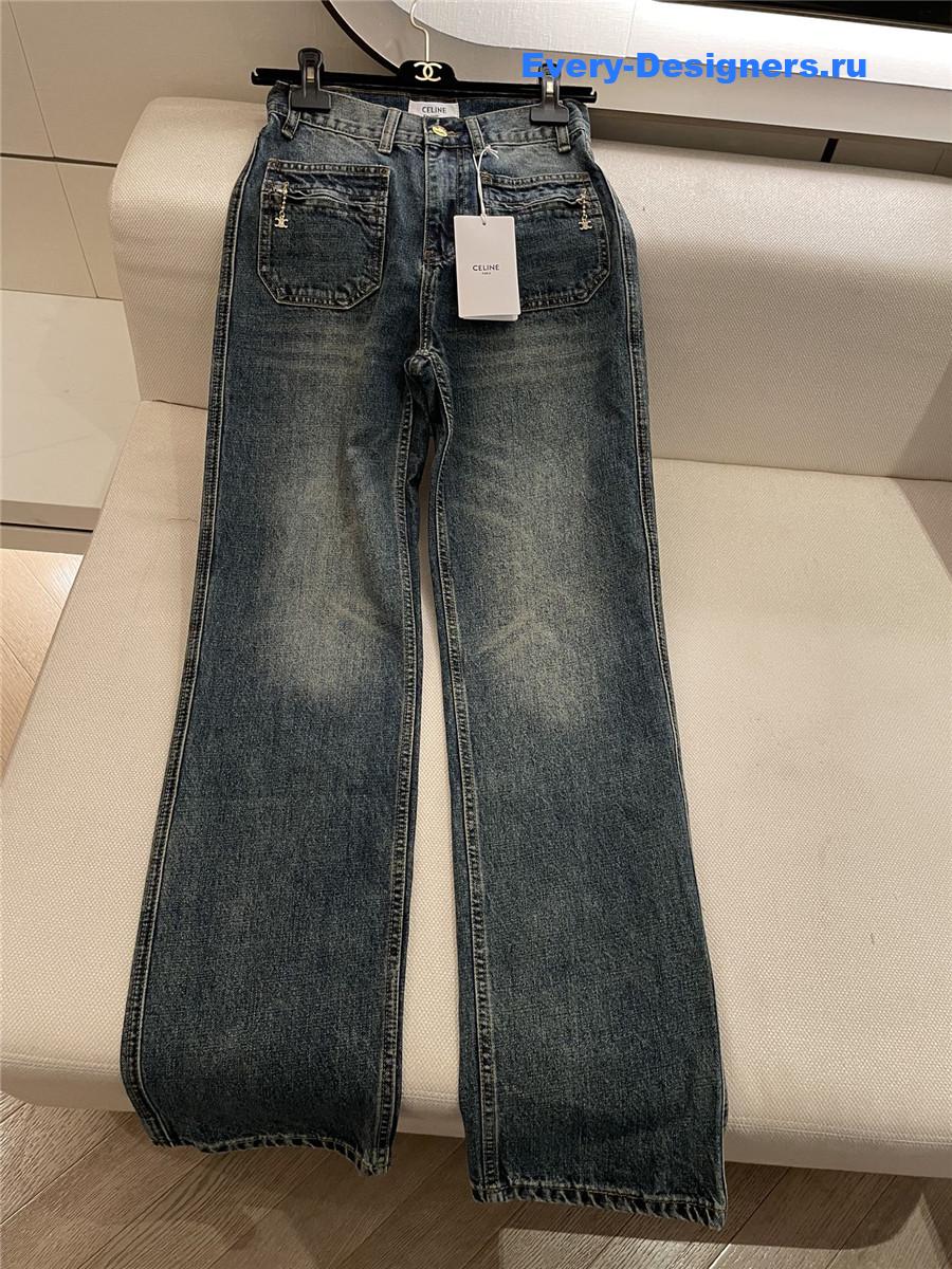 Ce1i*e double pocket logo jeans