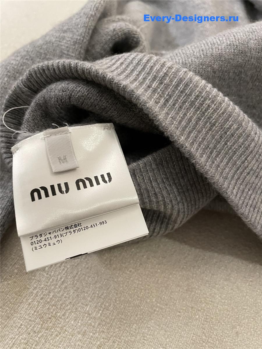 Miu Miu Cashmere Zip Hooded Cardigan