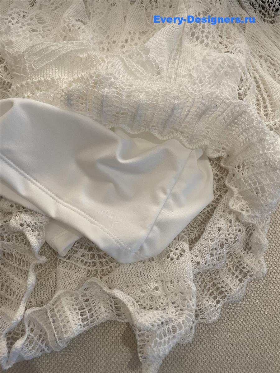 D10r white hollow lace top
