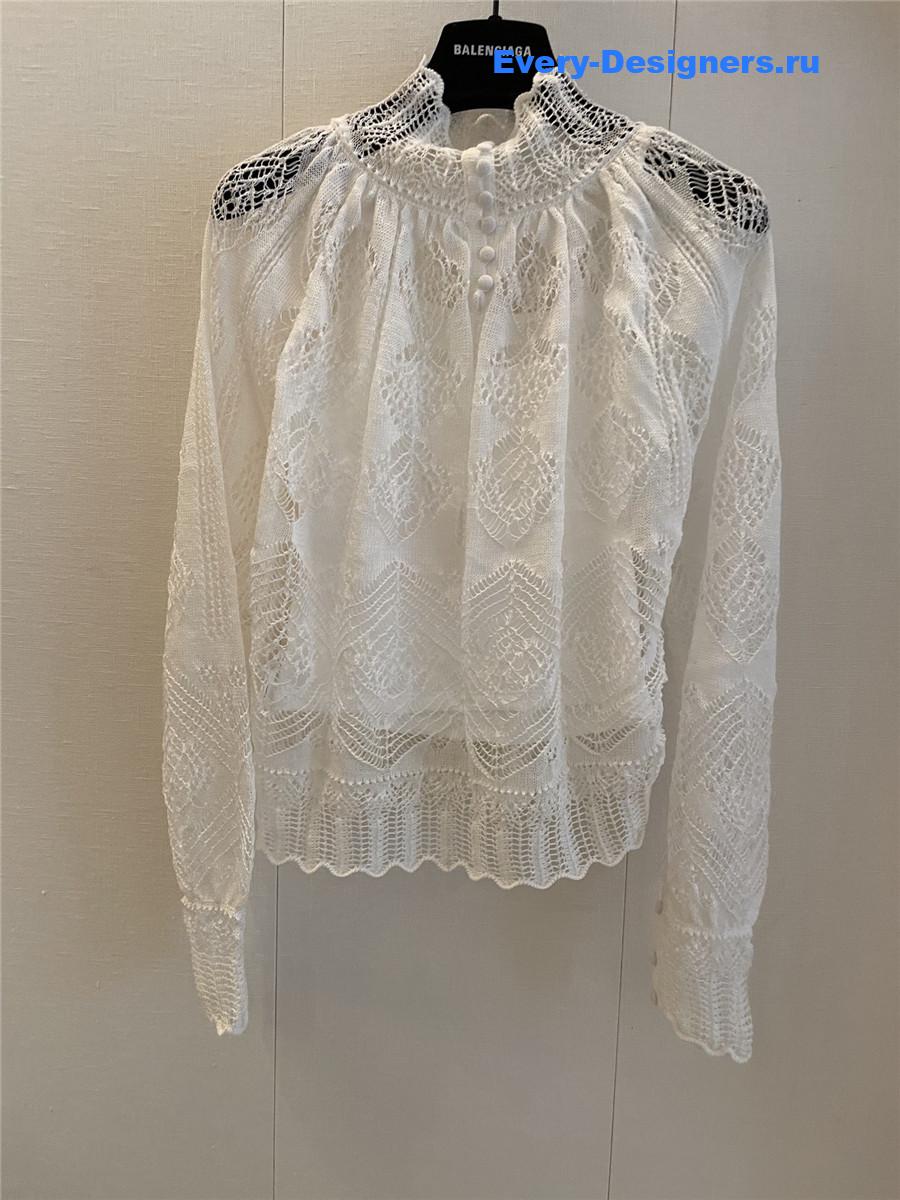 D10r white hollow lace top