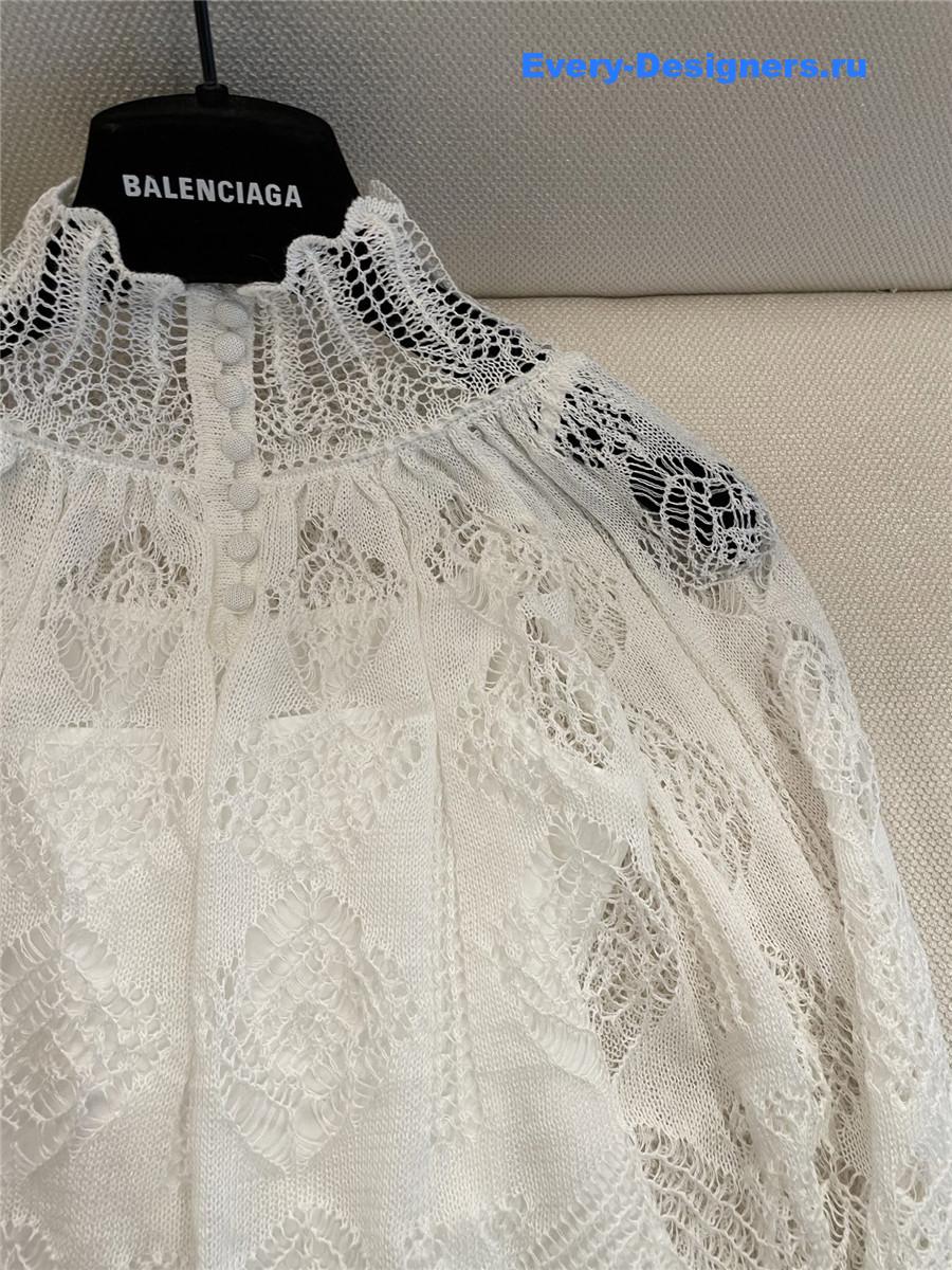 D10r white hollow lace top