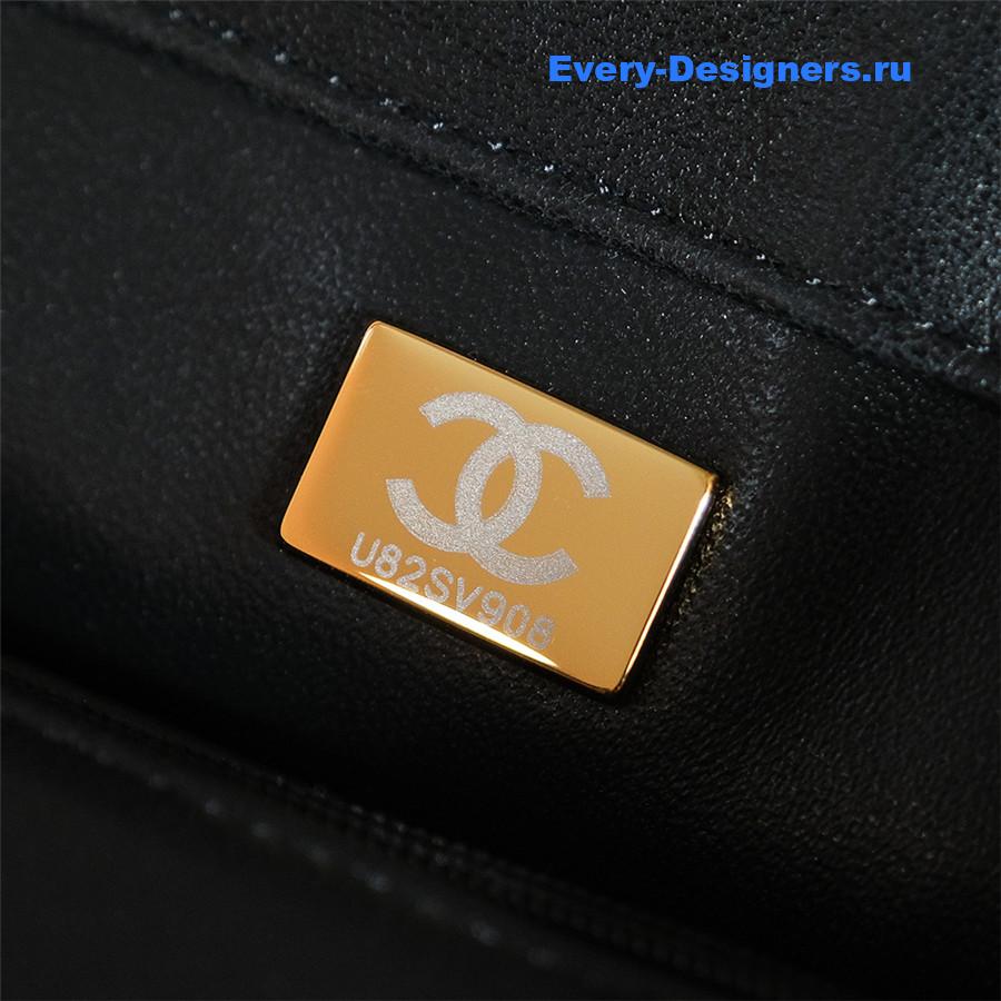 Ch**el small sequin flap bag black