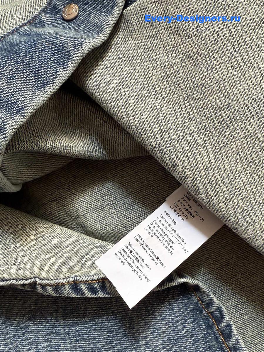 L0ew* anagram denim overshirt blue