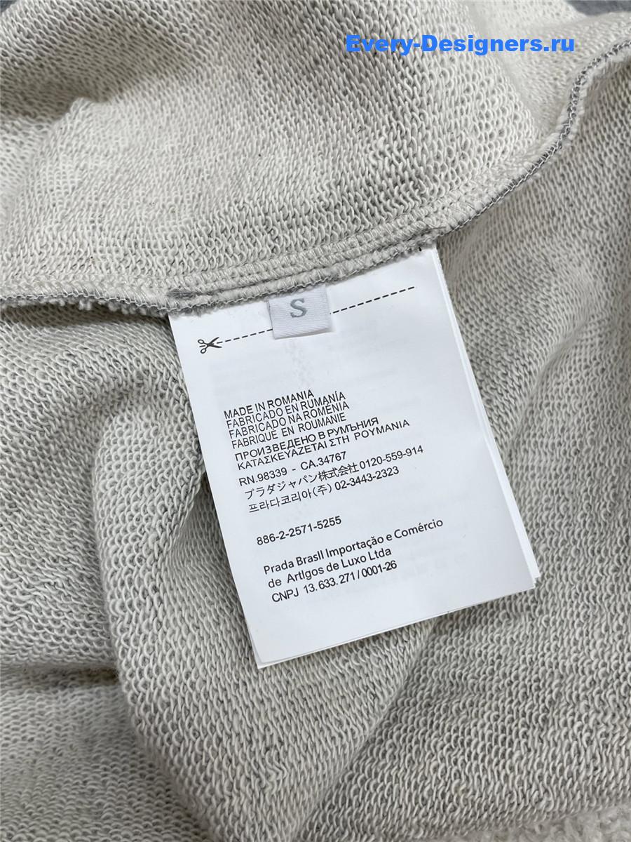 Miu Miu Grey Fleece Zipper Sweatshirt