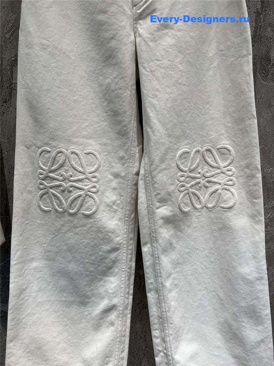 L0ew* anagram white baggy jeans