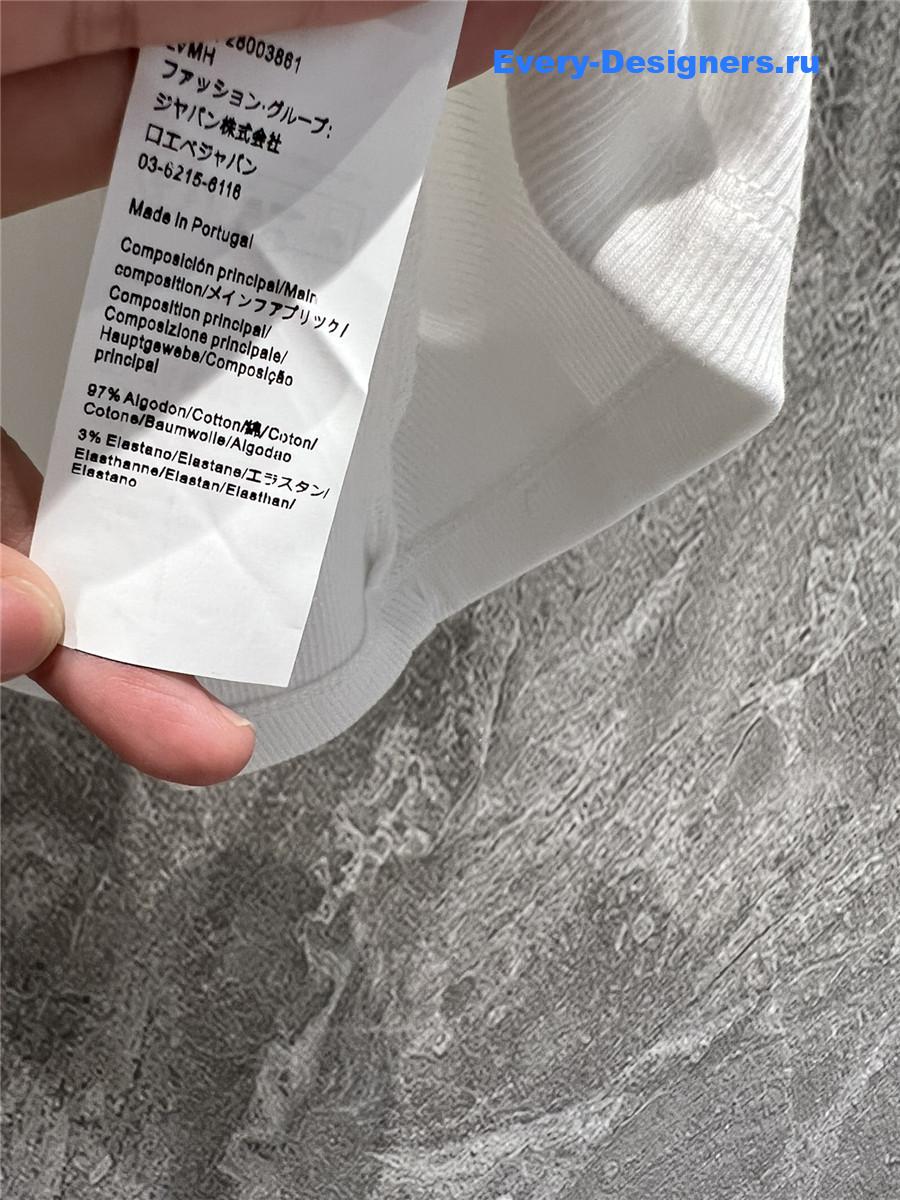 L0ew* embroidered ribbed tank top white