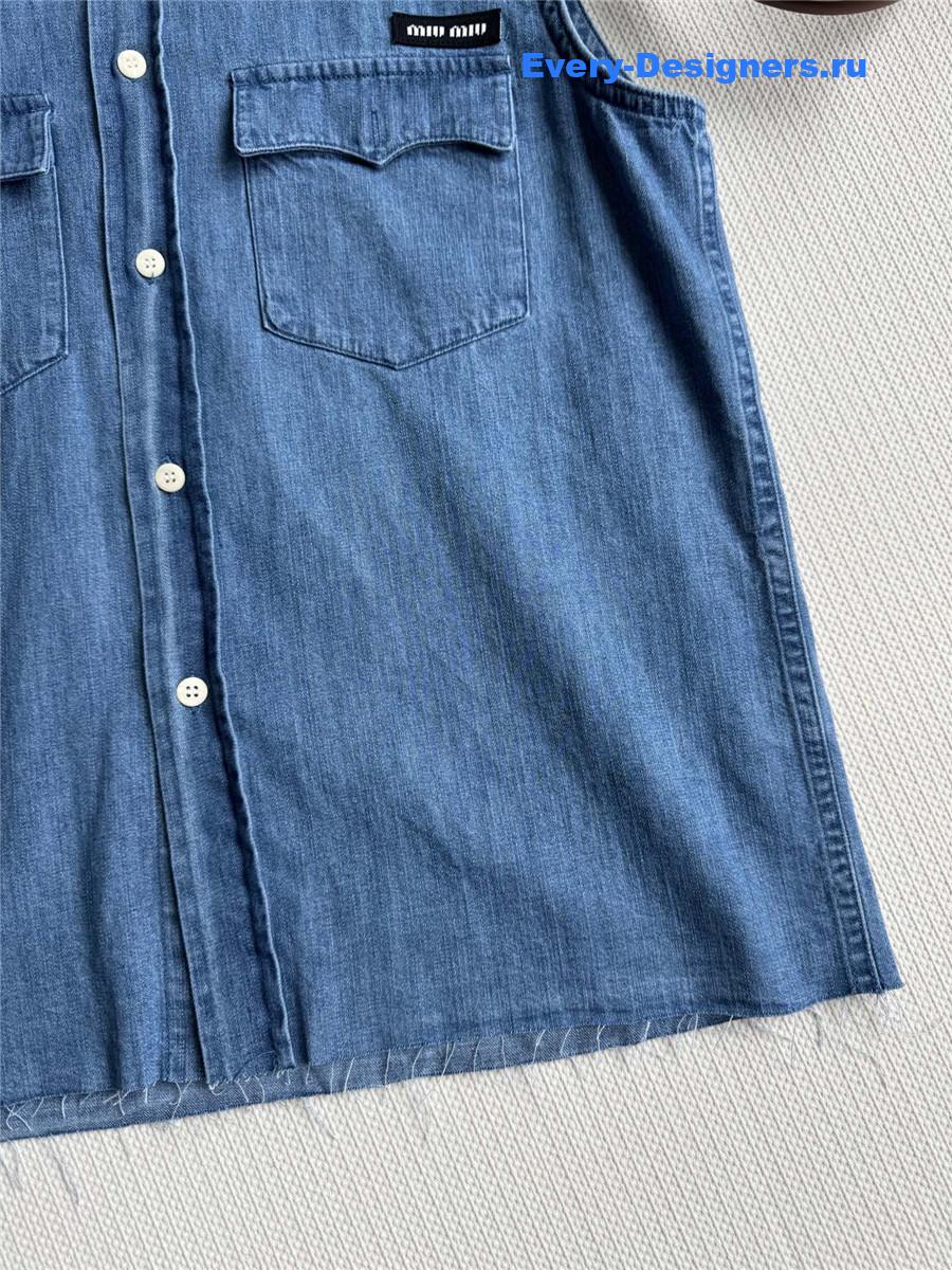 Miu Miu Sleeveless Denim Shirt