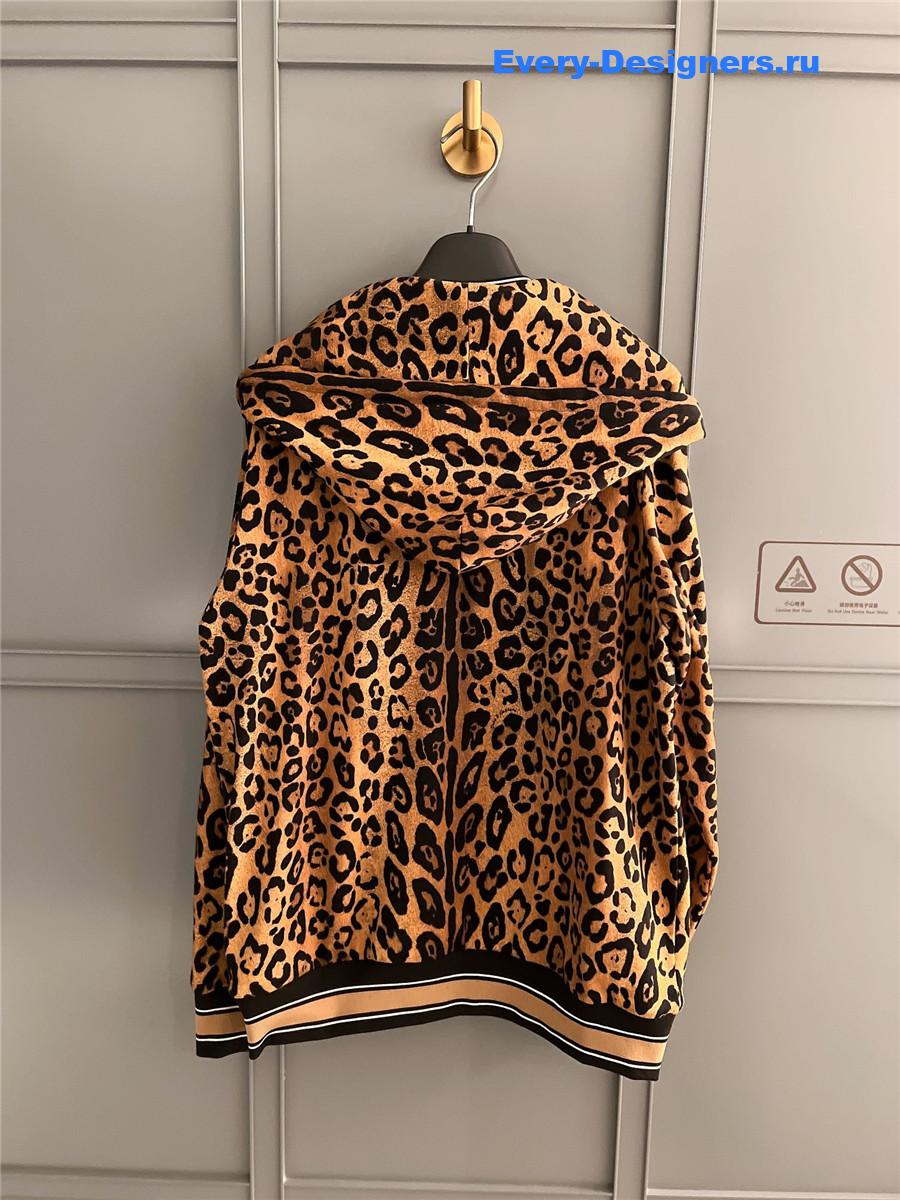Dolce & Gabbana Leopard-Print Cotton Hoodie