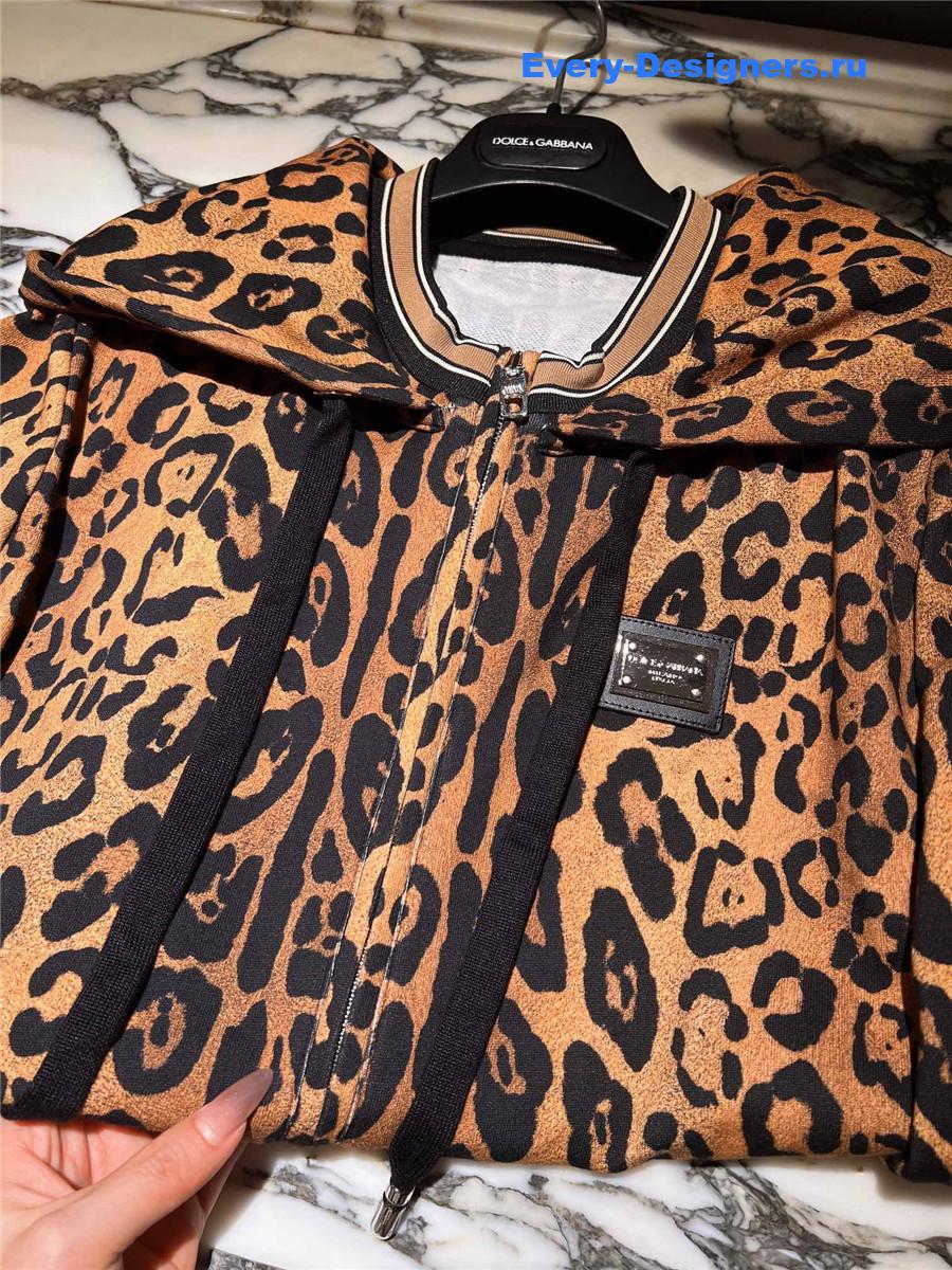 Dolce & Gabbana Leopard-Print Cotton Hoodie