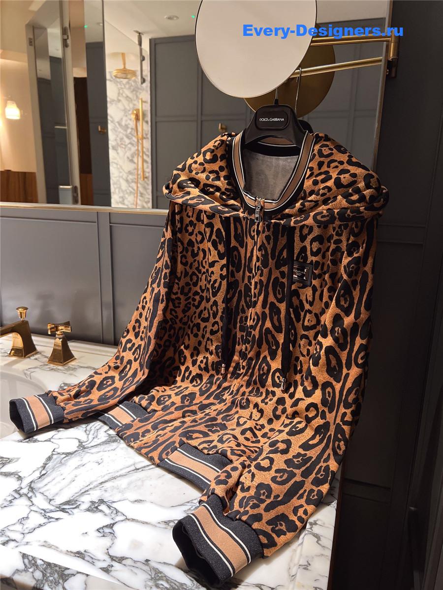 Dolce & Gabbana Leopard-Print Cotton Hoodie