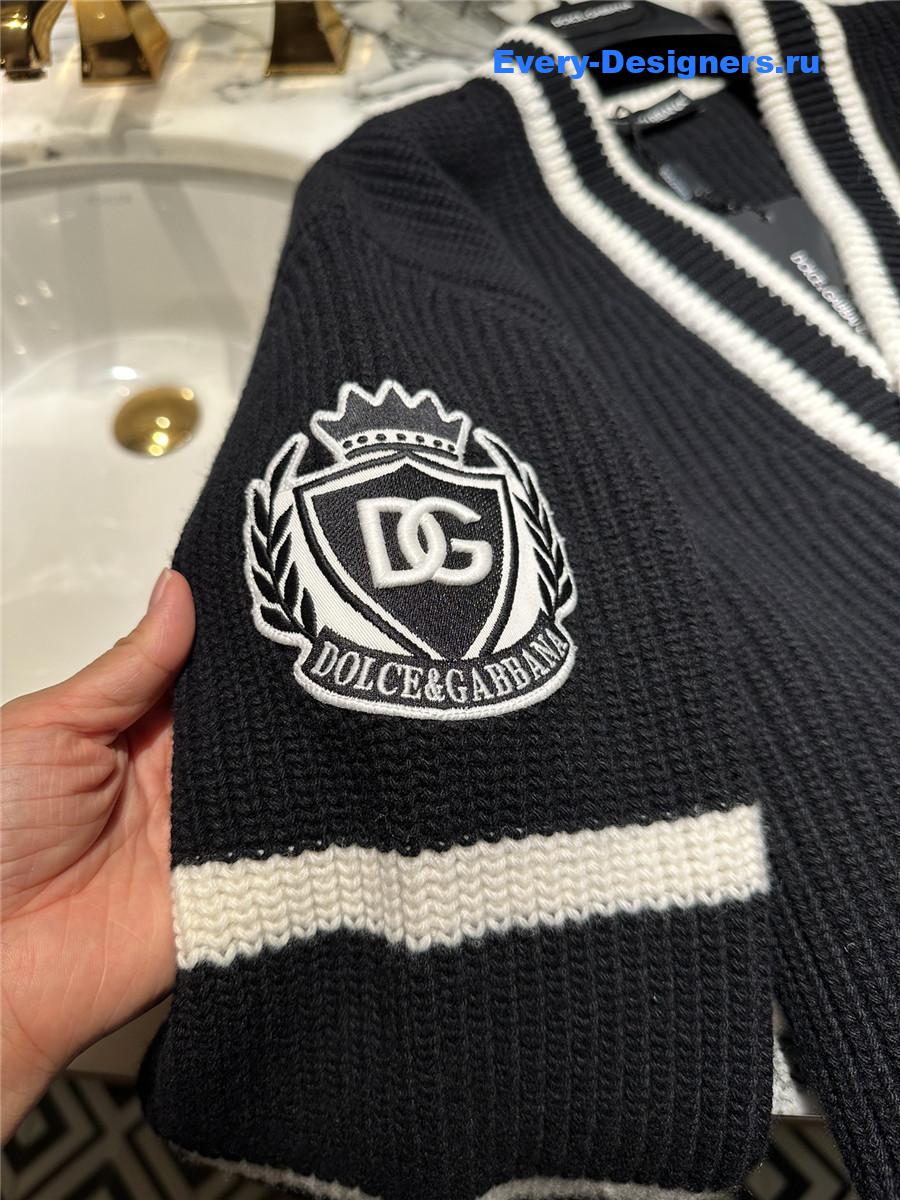 Dolce & Gabbana Black Intarsia-Knit Cardigan