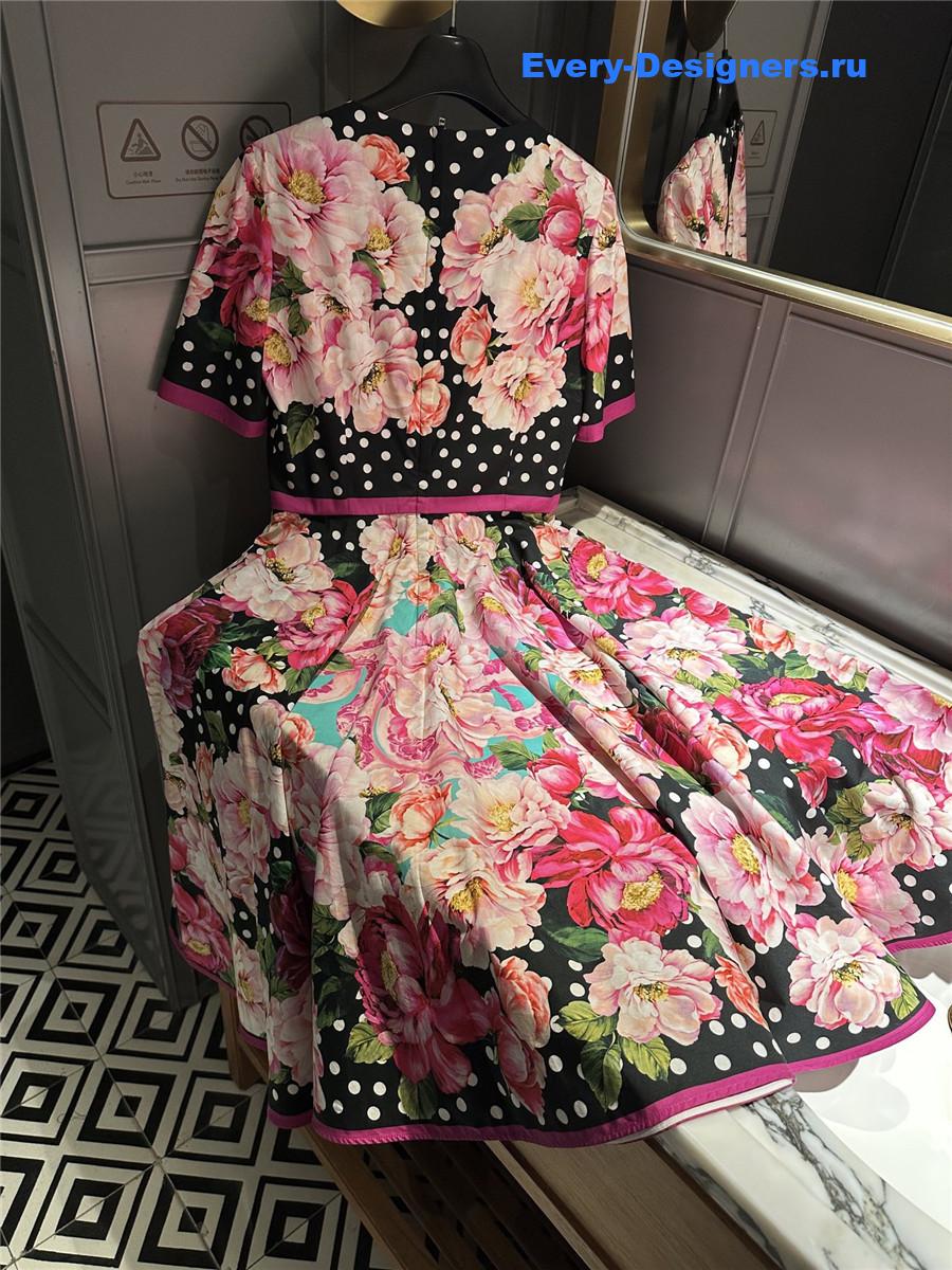 Dolce & Gabbana Printed Poplin Midi Dress