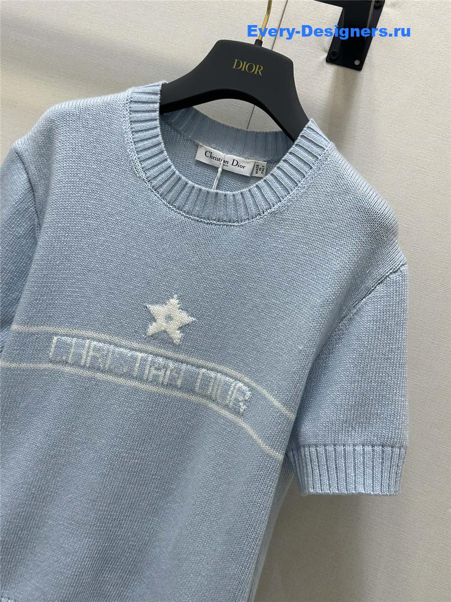 D10r jacquard knit short sleeve top