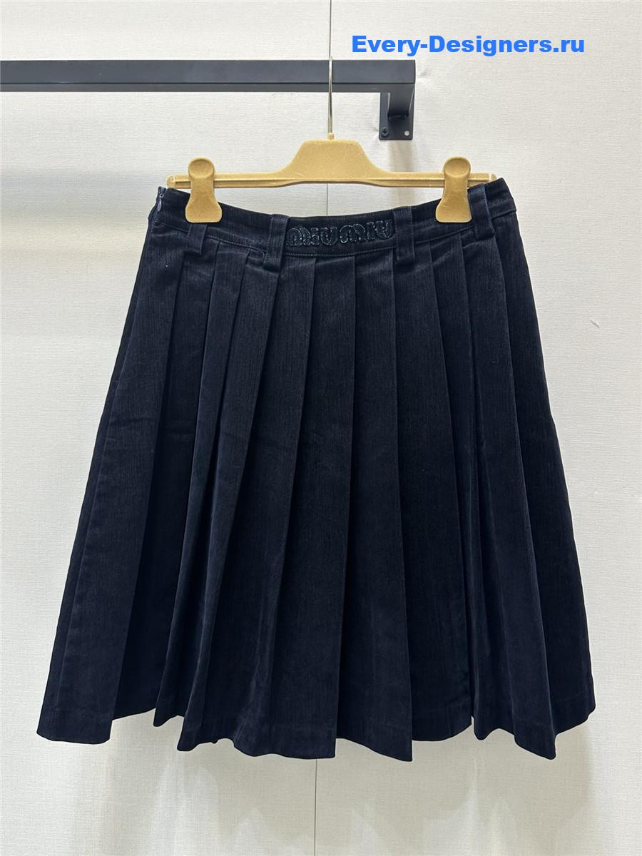 Miu Miu Velvet Denim Skirt
