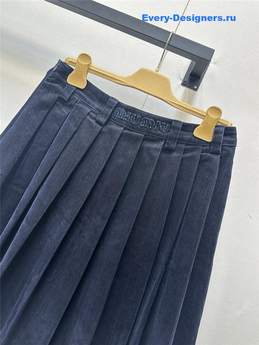 Miu Miu Velvet Denim Skirt