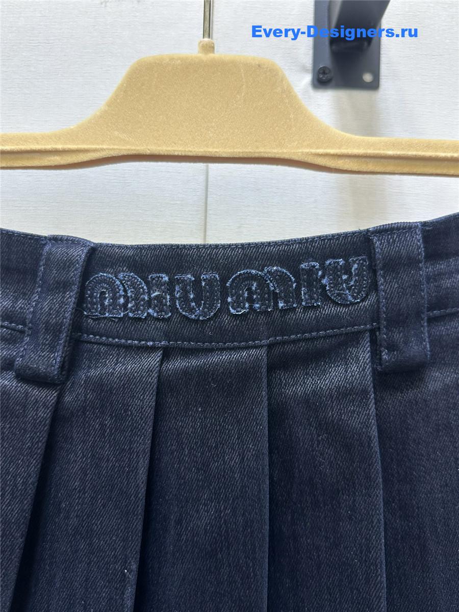 Miu Miu Velvet Denim Skirt