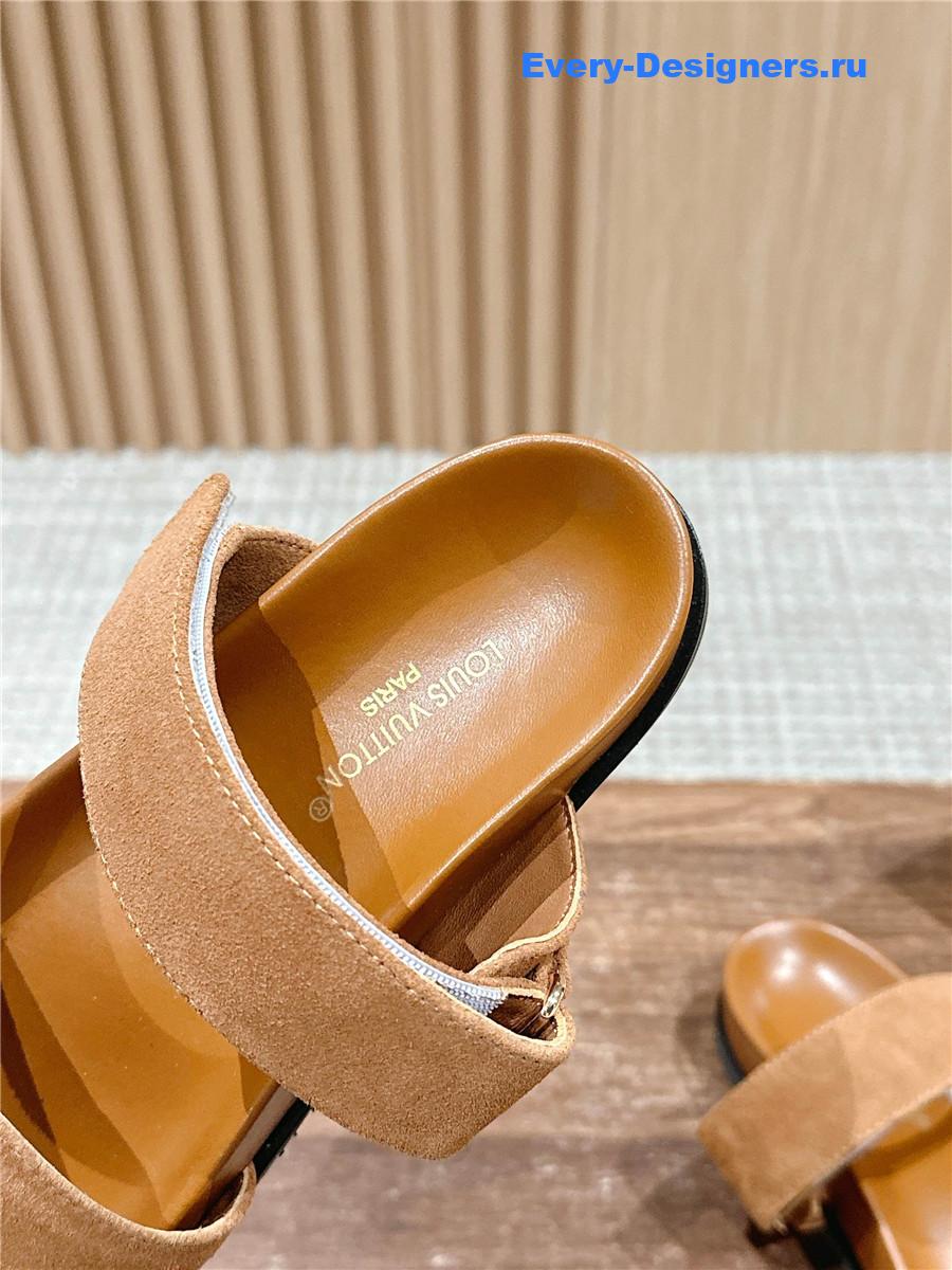 l0vis Vvtt0n lv sunset flat comfort mule in brown