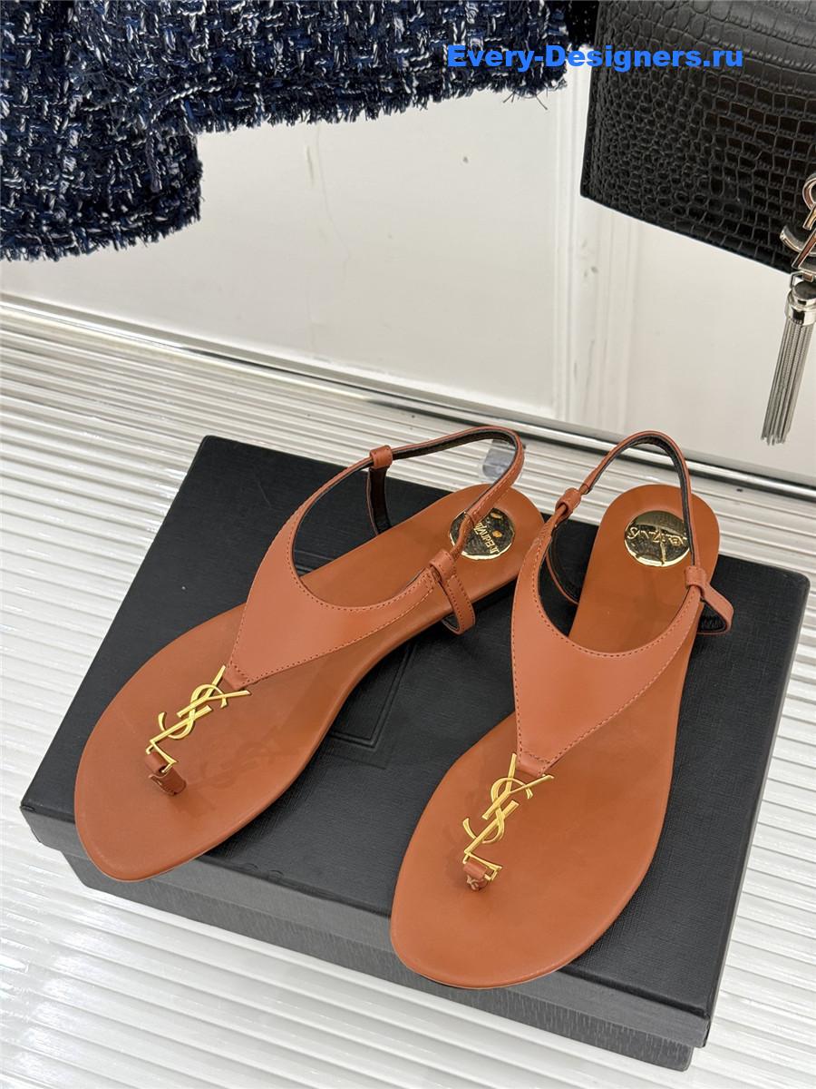 Sa1nt Lau*nt cassandre logo flip flops