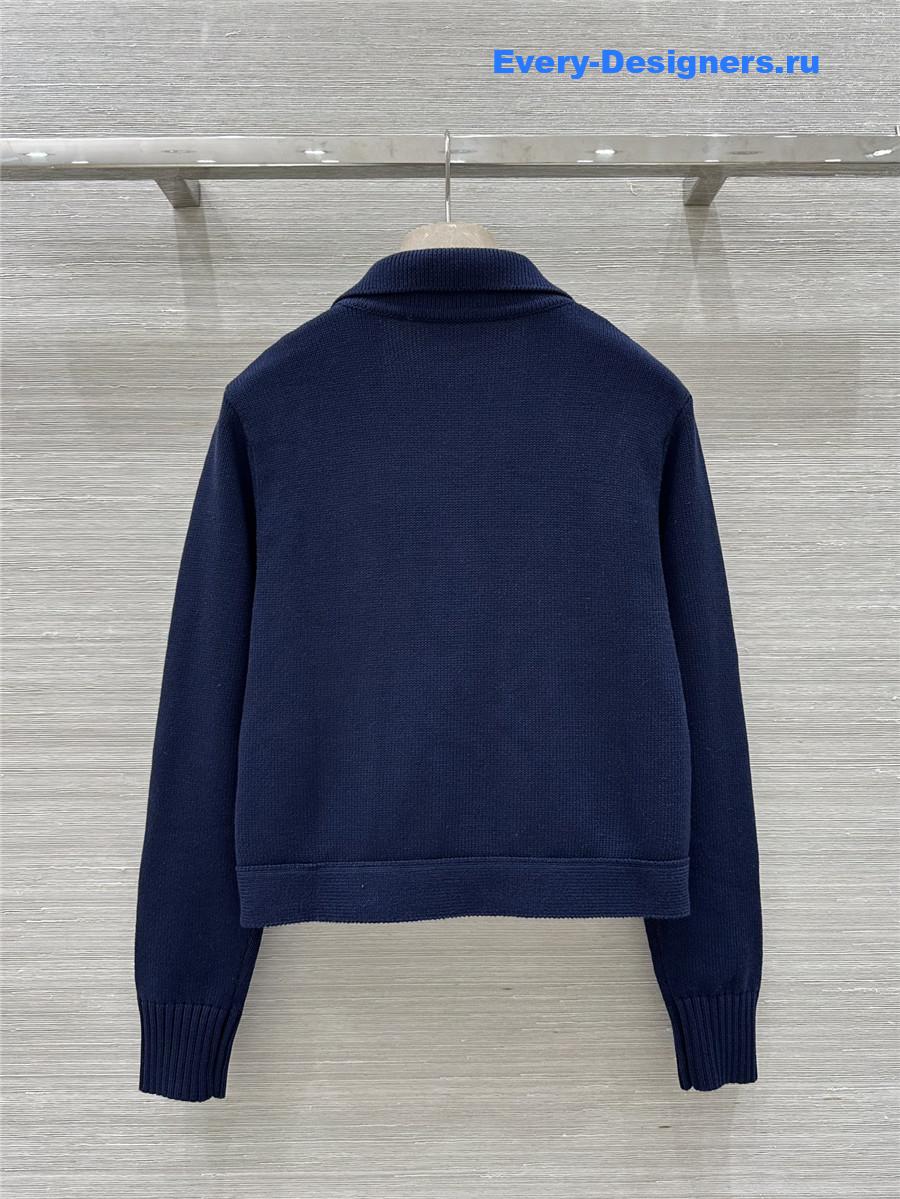 Va1e*ntin0 blue v-neck knitted jacket
