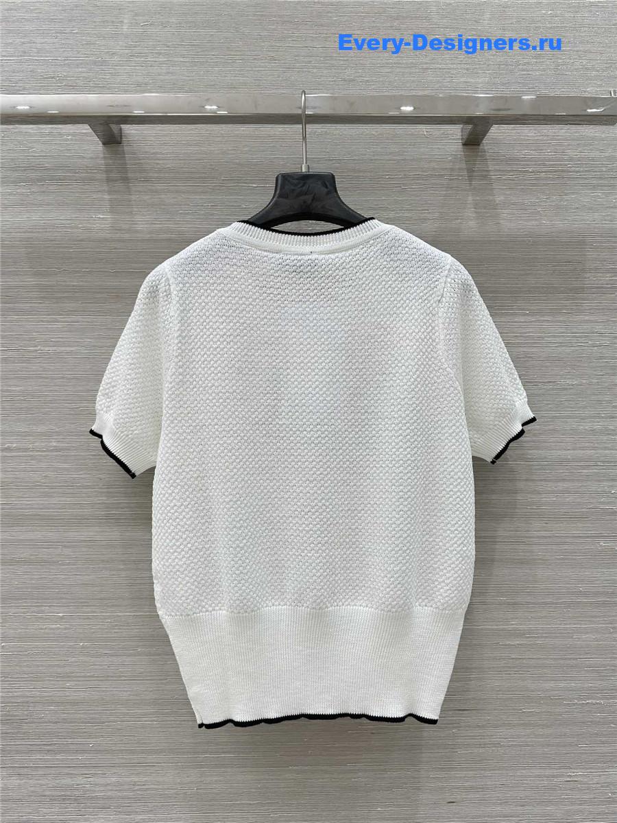 Ch**el logo embroidered knit top