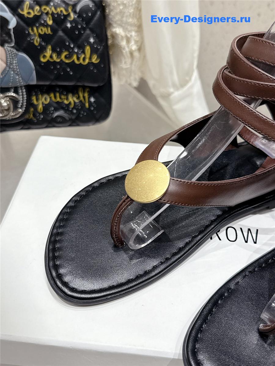 The R0w beach brown flat sandals