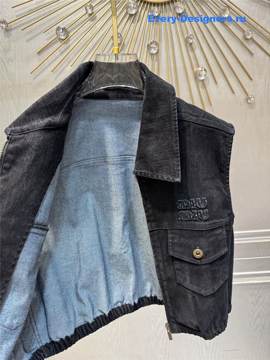 Miu Miu Washed Blue Denim Vest