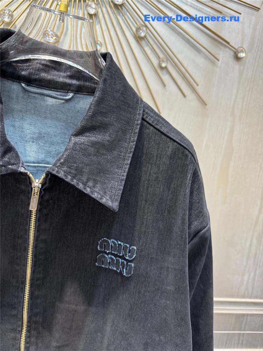Miu Miu Washed Blue Denim Blouson