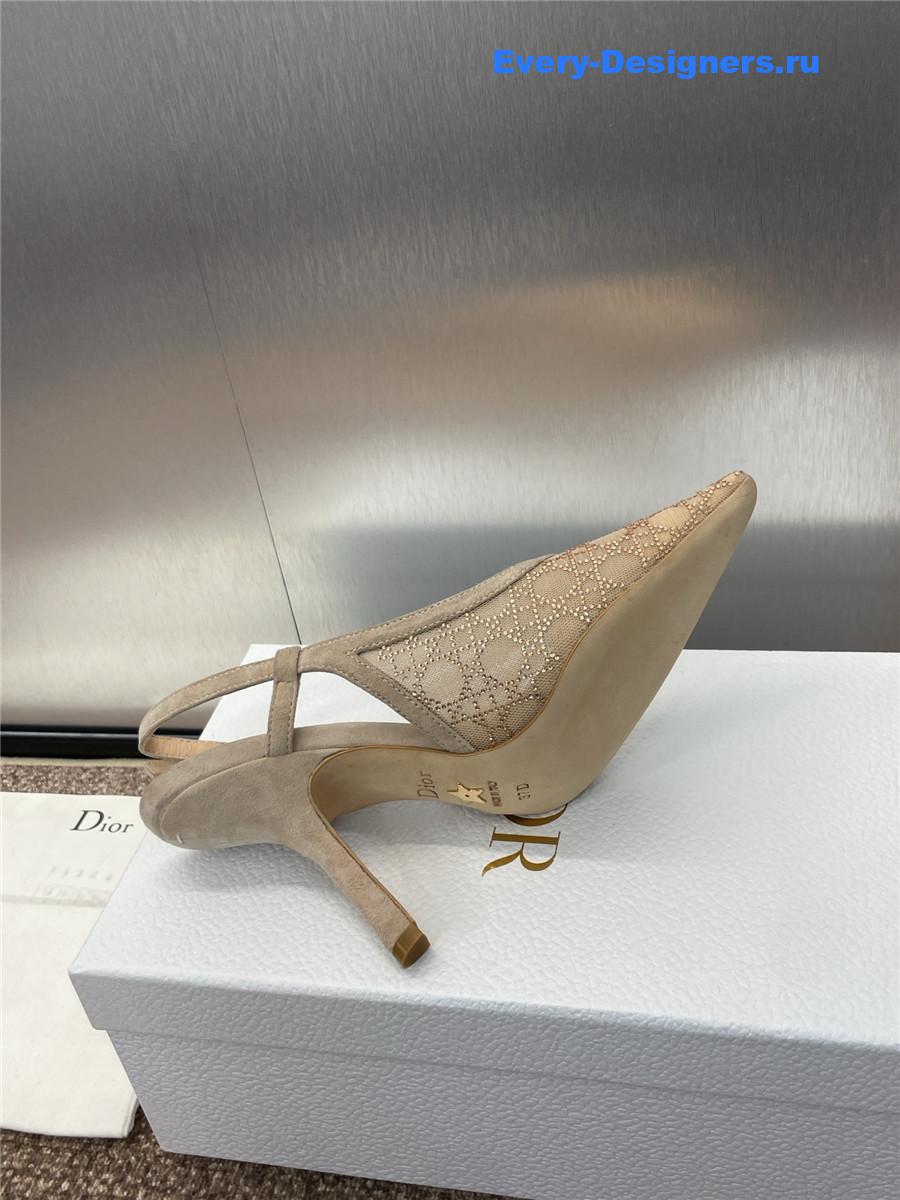 D10r beige mesh slingback pump