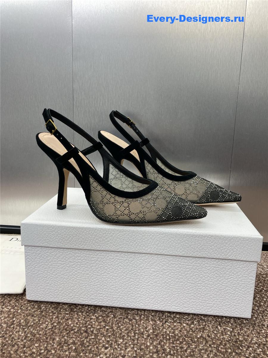 D10r transparent mesh slingback pump