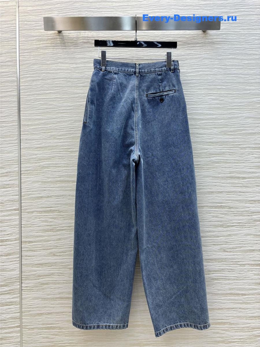 L0ew* draped wide-leg jeans blue