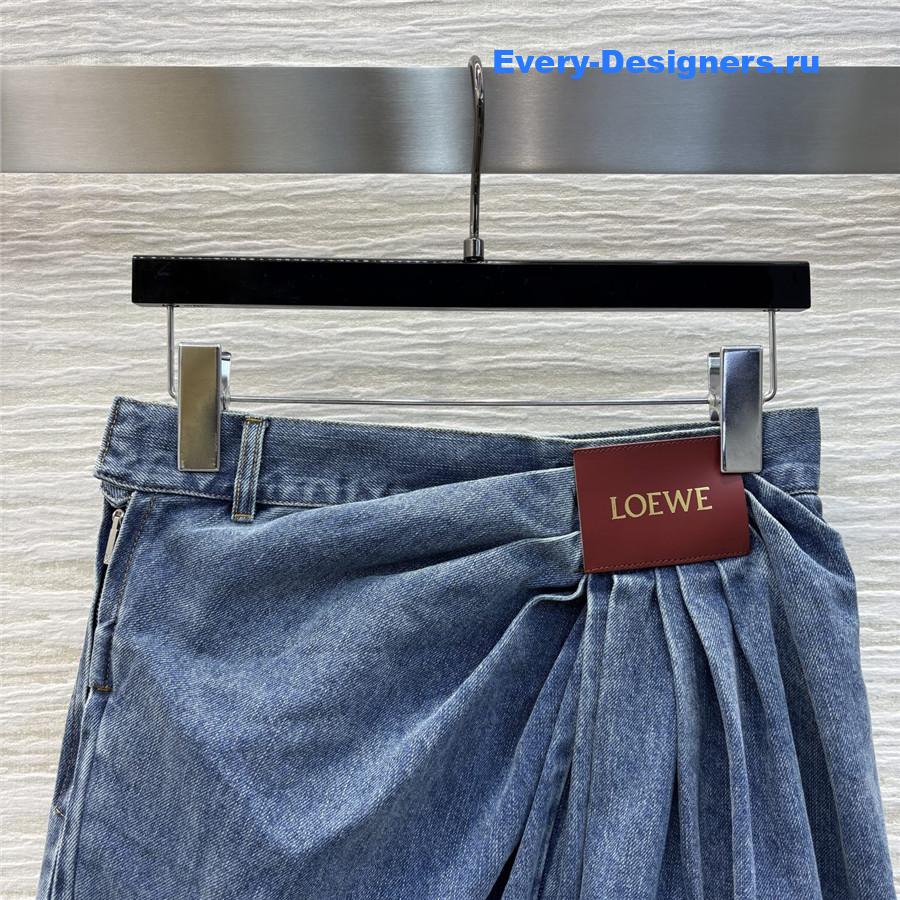 L0ew* draped wide-leg jeans blue